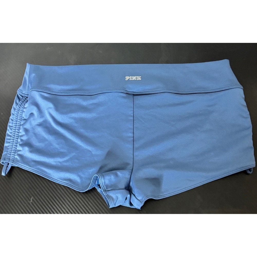 Victorias Secret PINK Sport Blue Cinched Side Drawstring Booty Shorts Womens XL - Picture 1 of 4